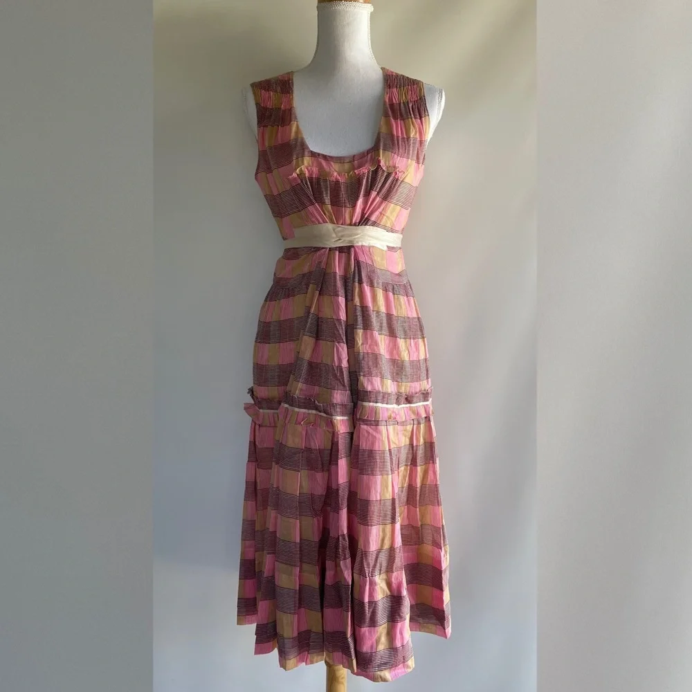 Prada Pink Plaid Pinafore Dress - sz 46(IT) - Picture 9 of 9